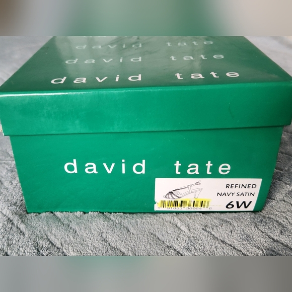 NWOT David Tate Navy Satin 6W Sandals - Picture 7 of 7